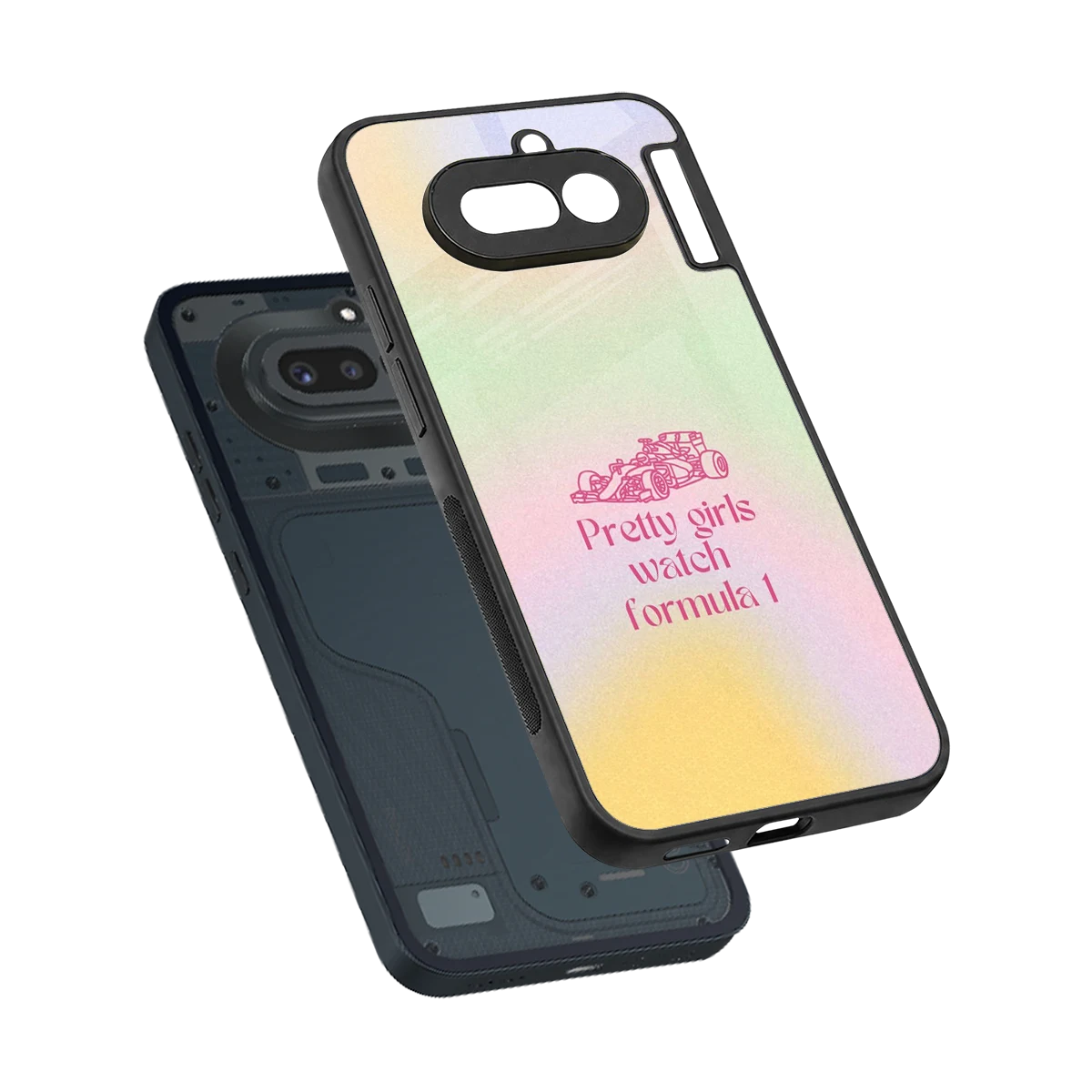 Race Chic sleek nothing phone 4a cover with tempered glass back and TPU edges