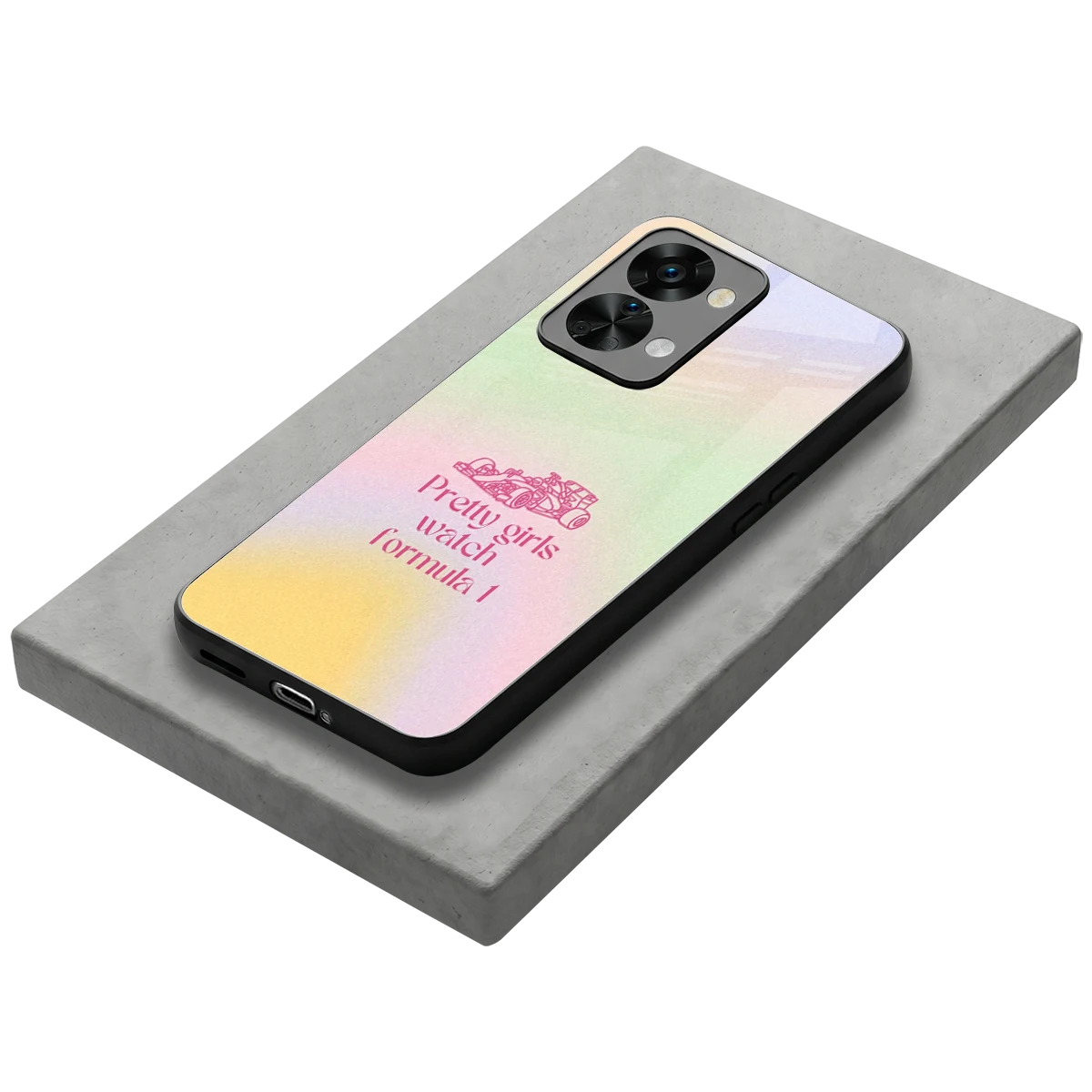 Race Chic stylish phone case for oneplus nord 2t | glossy glass and slim fit