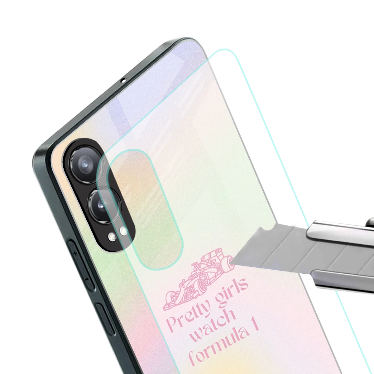 Race Chic stylish phone case for oneplus nord ce 4 lite | glossy glass and slim fit