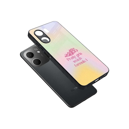 Race Chic sleek oppo a5x 5g cover with tempered glass back and TPU edges