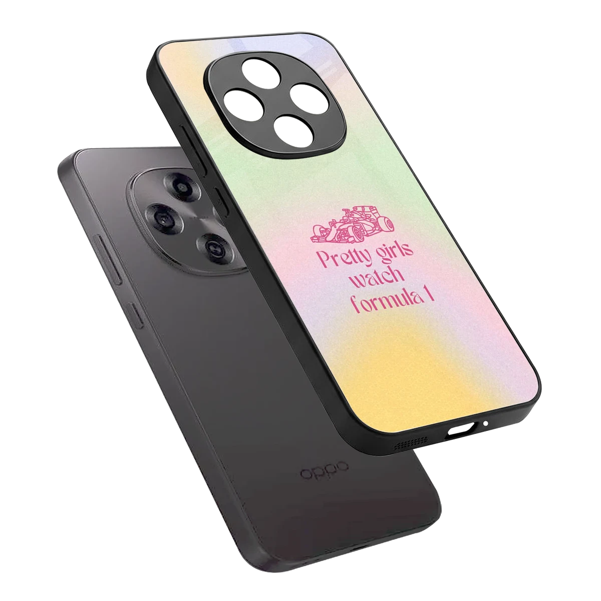 Race Chic sleek oppo f31 pro 5g cover with tempered glass back and TPU edges