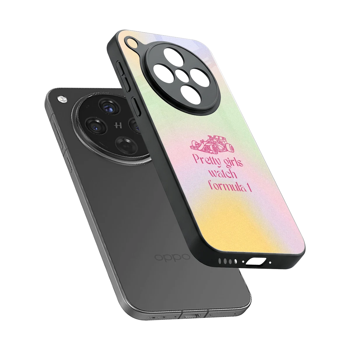 Race Chic sleek oppo find x8 cover with tempered glass back and TPU edges