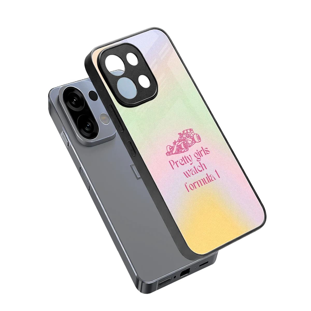 Race Chic sleek oppo k13 5g cover with tempered glass back and TPU edges