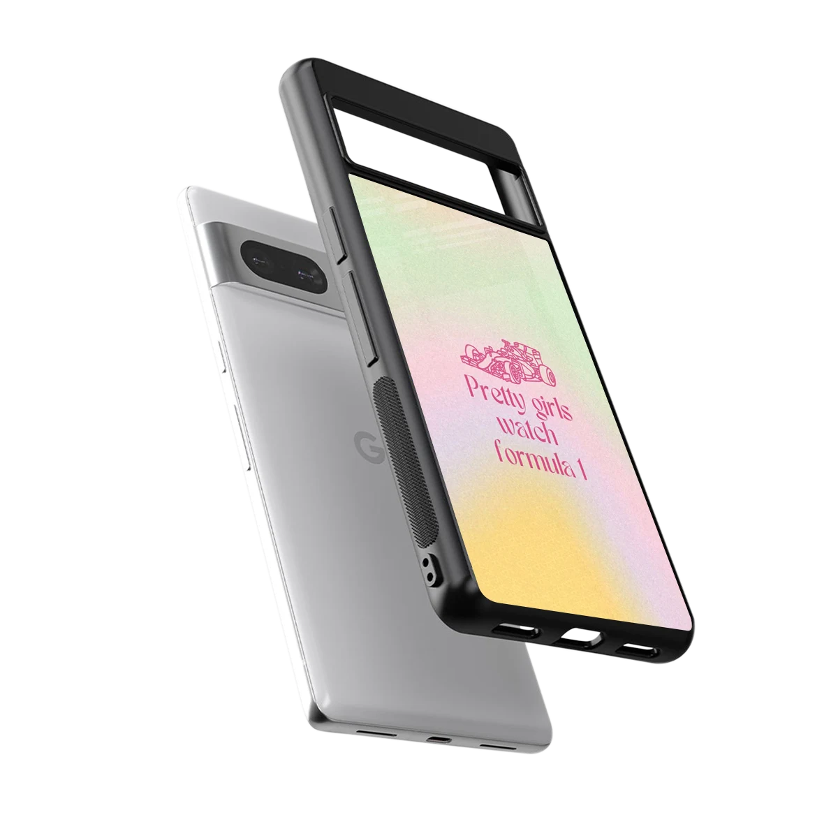 Race Chic sleek google pixel 7 cover with tempered glass back and TPU edges