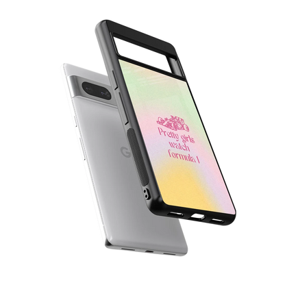 Race Chic sleek google pixel 7 cover with tempered glass back and TPU edges