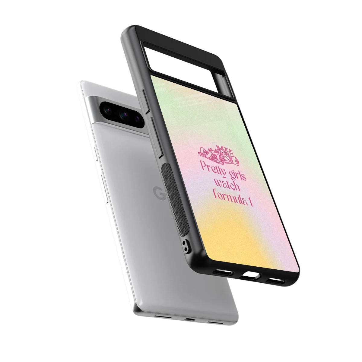 Race Chic sleek google pixel 8 pro cover with tempered glass back and TPU edges