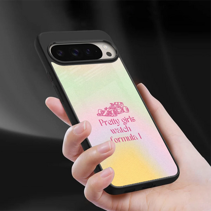 Race Chic sleek google pixel 9 pro xl cover with tempered glass back and TPU edges