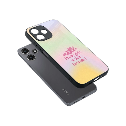 Race Chic sleek redmi 12 5g cover with tempered glass back and TPU edges