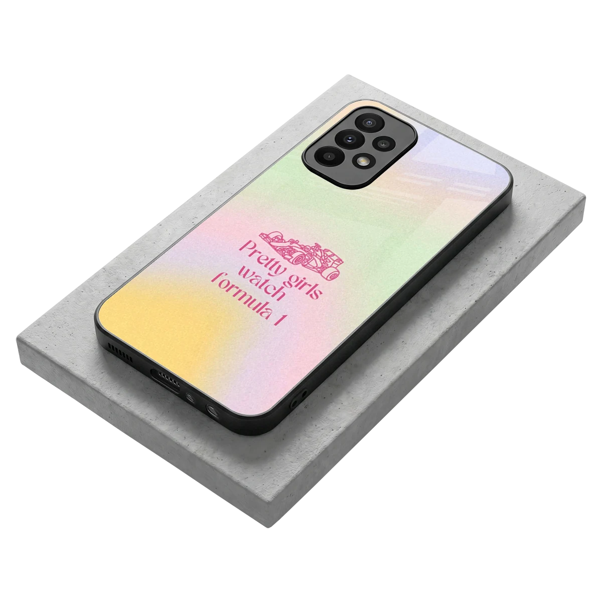 Race Chic stylish phone case for samsung galaxy a23 | glossy glass and slim fit