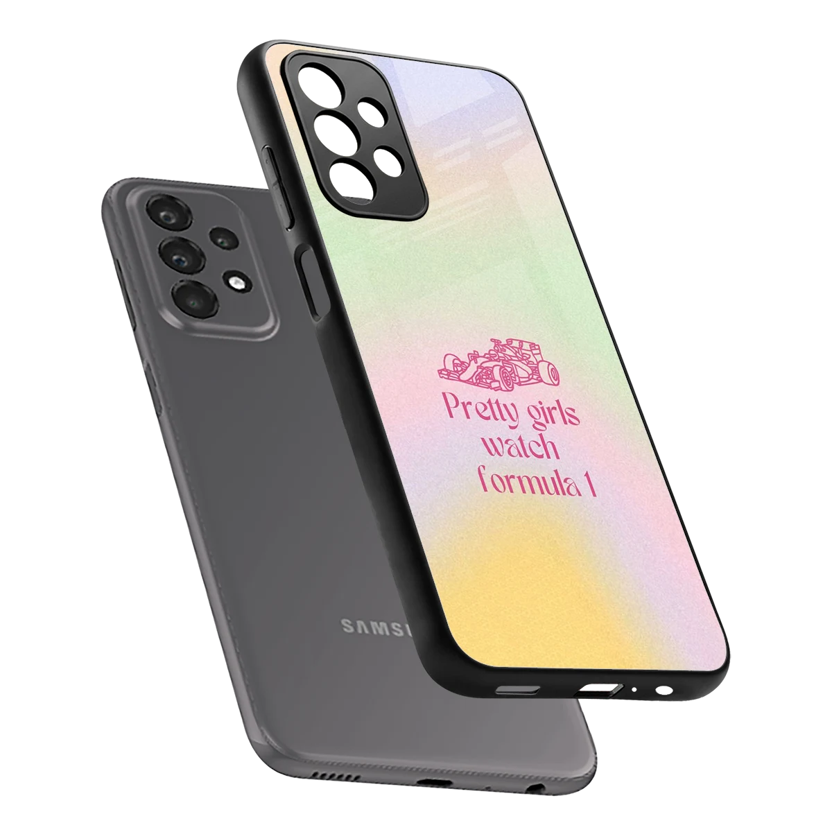 Race Chic sleek samsung galaxy a23 cover with tempered glass back and TPU edges