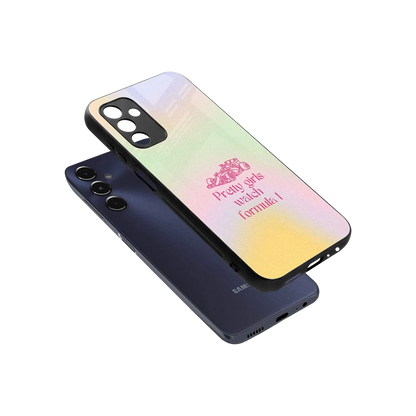 Race Chic sleek samsung galaxy m14 5g cover with tempered glass back and TPU edges