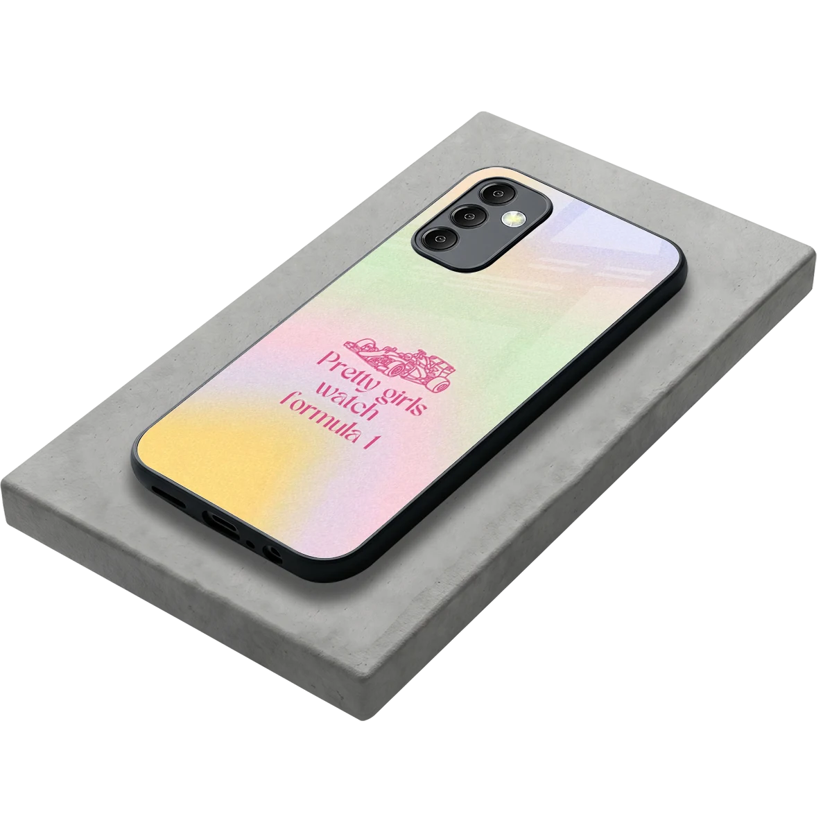 Race Chic stylish phone case for samsung galaxy m14 5g | glossy glass and slim fit