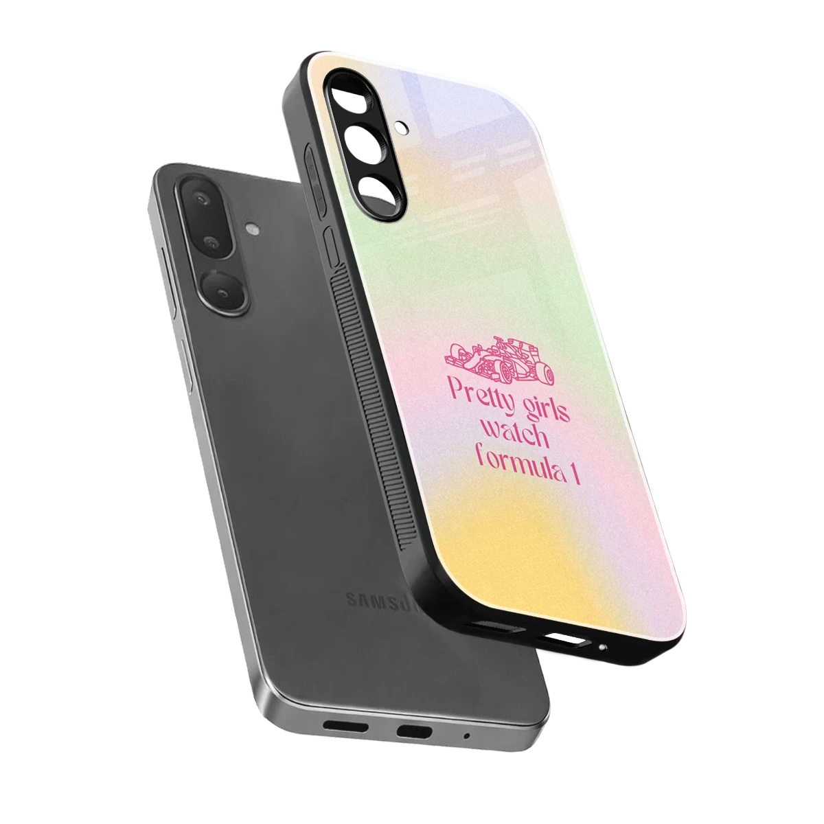 Race Chic sleek samsung galaxy m56 5g cover with tempered glass back and TPU edges
