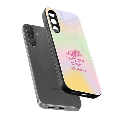 Race Chic sleek samsung galaxy m56 5g cover with tempered glass back and TPU edges