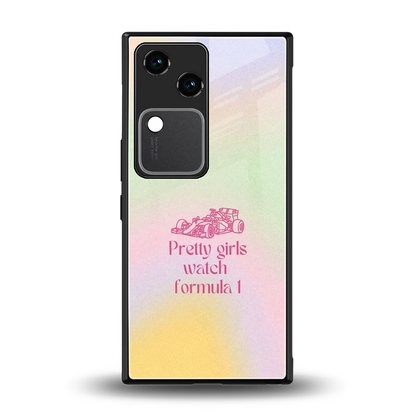 Race Chic back phone cover | glass case for vivo v30