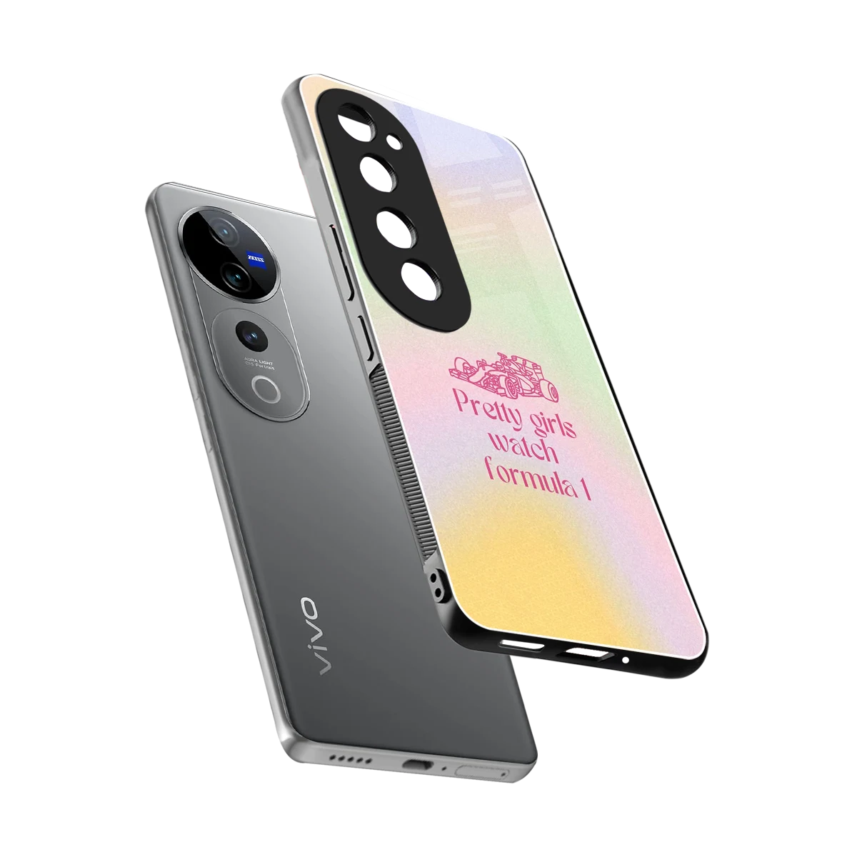 Race Chic sleek vivo v40 pro cover with tempered glass back and TPU edges