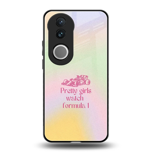 Race Chic back phone cover | glass case for vivo v50