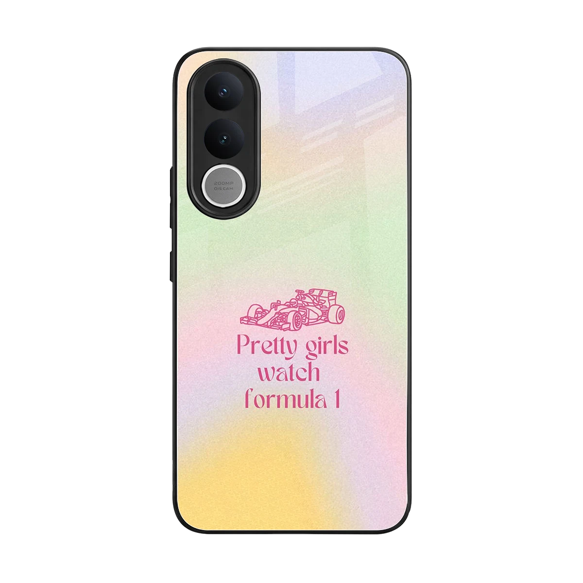 Race Chic back phone cover | glass case for vivo v70 fe