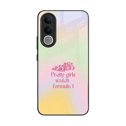 Race Chic back phone cover | glass case for vivo v70 fe