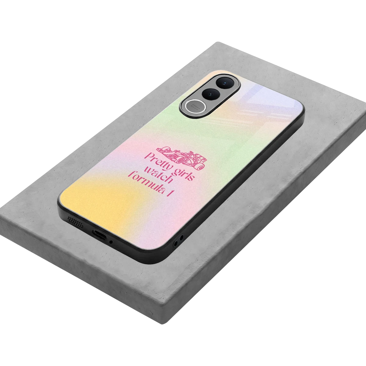 Race Chic stylish phone case for vivo v70 fe | glossy glass and slim fit