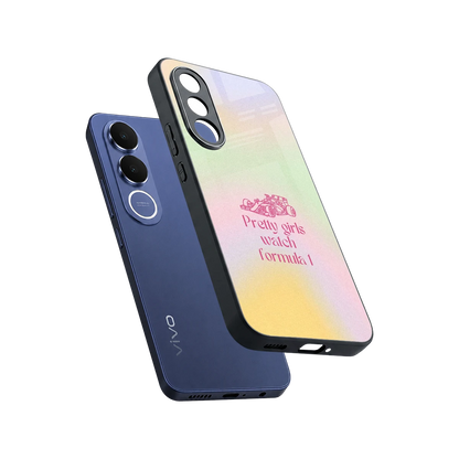 Race Chic sleek vivo v70 fe cover with tempered glass back and TPU edges