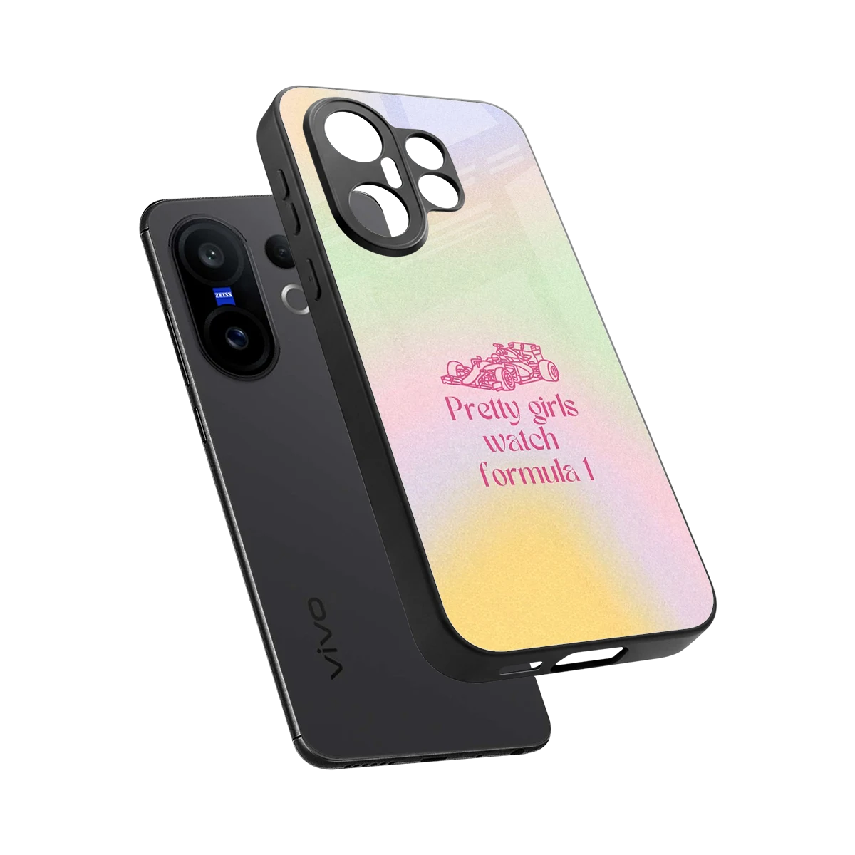 Race Chic sleek vivo x200 fe cover with tempered glass back and TPU edges