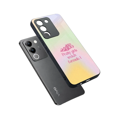 Race Chic sleek vivo y200 5g cover with tempered glass back and TPU edges