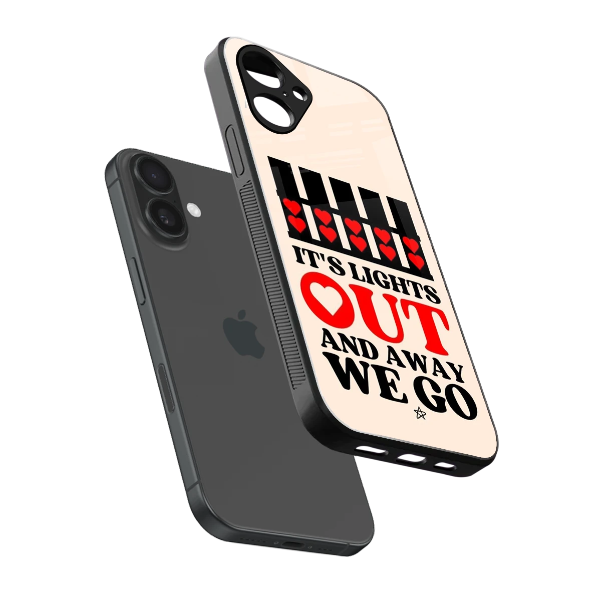 Racer Spirit sleek iPhone 16 cover with tempered glass back and TPU edges