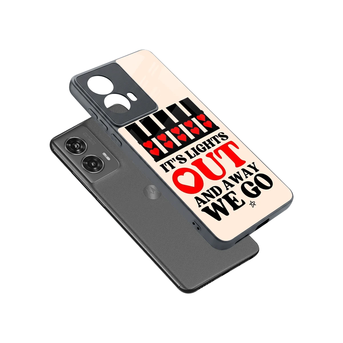 Racer Spirit sleek motorola edge 50 fusion cover with tempered glass back and TPU edges