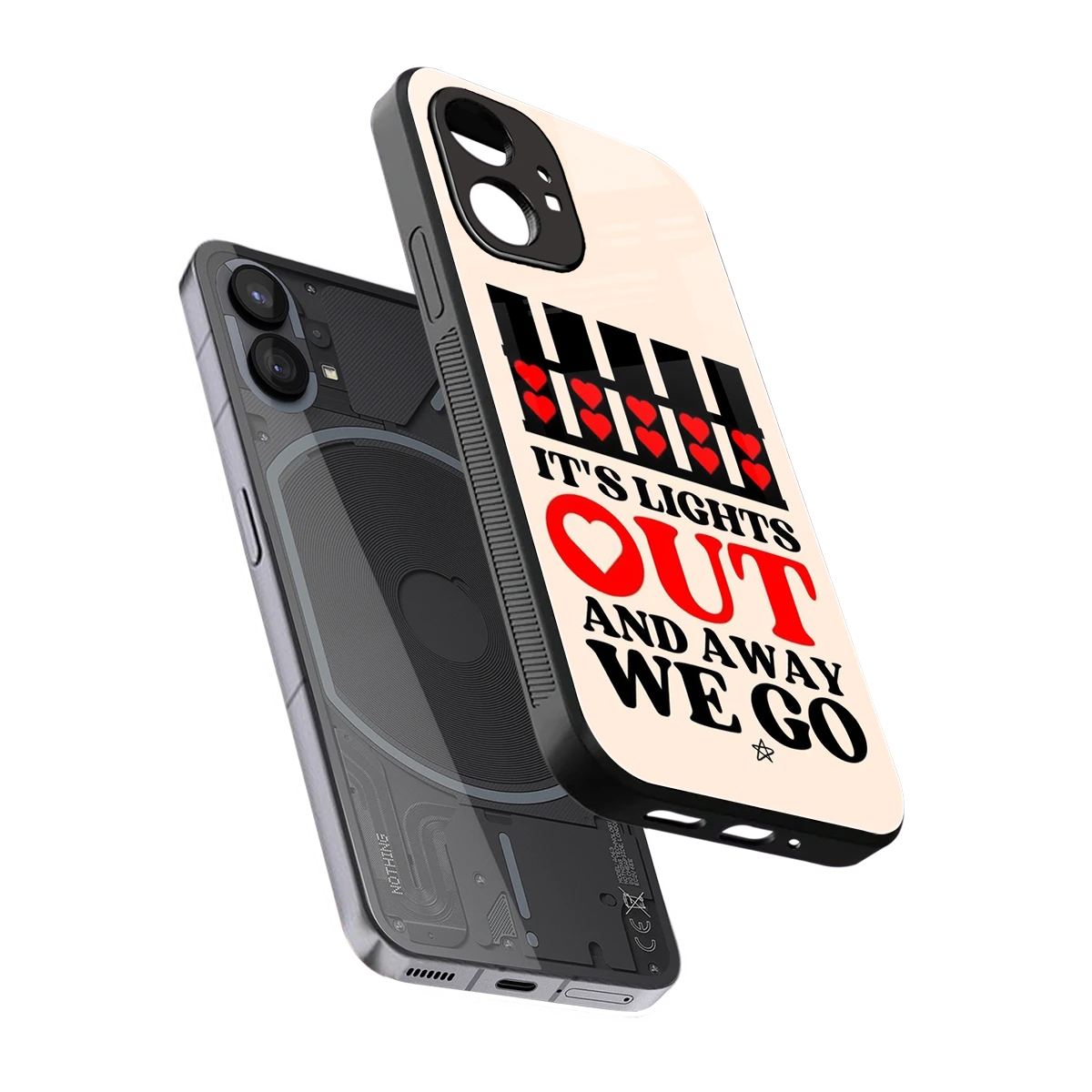 Racer Spirit sleek nothing phone 1 cover with tempered glass back and TPU edges