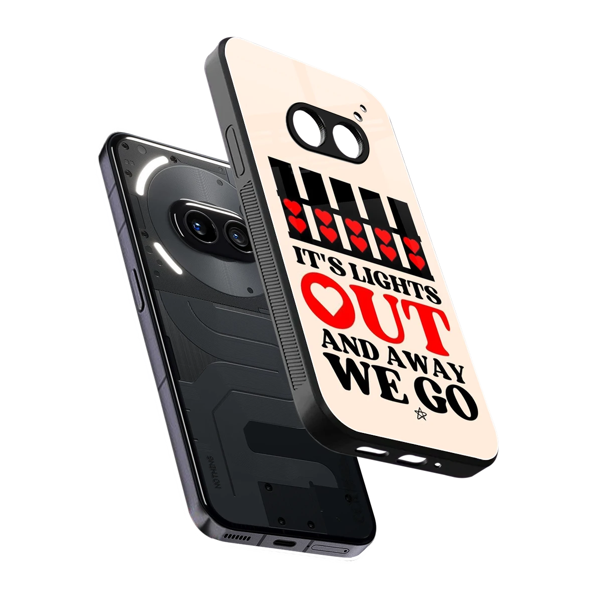 Racer Spirit sleek nothing phone 2a cover with tempered glass back and TPU edges