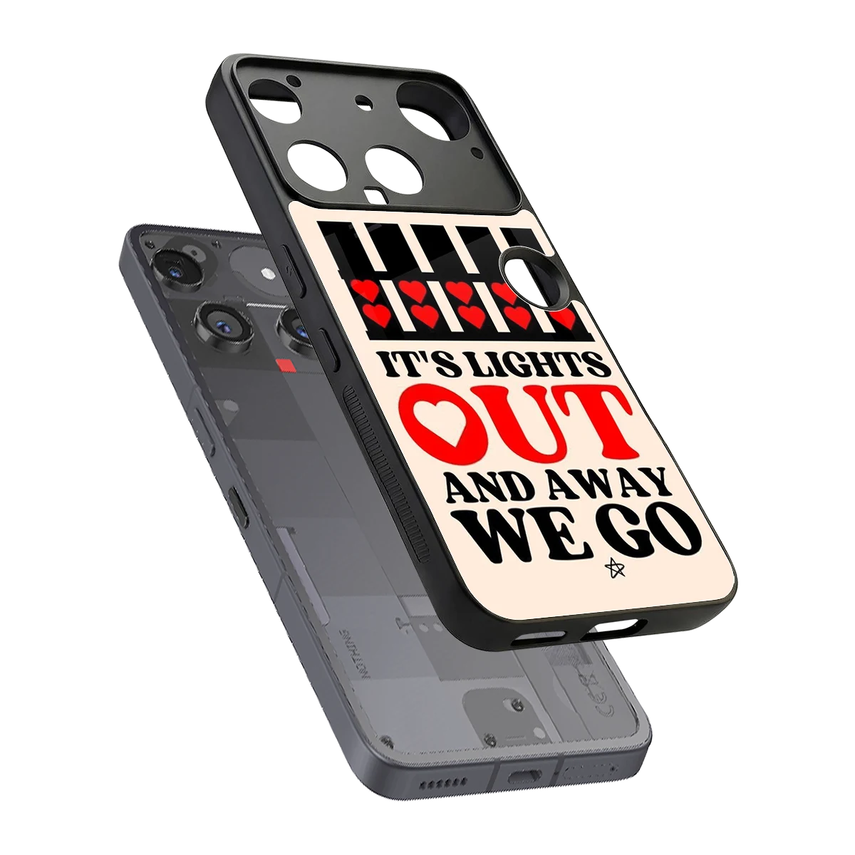 Racer Spirit sleek nothing phone 3 cover with tempered glass back and TPU edges