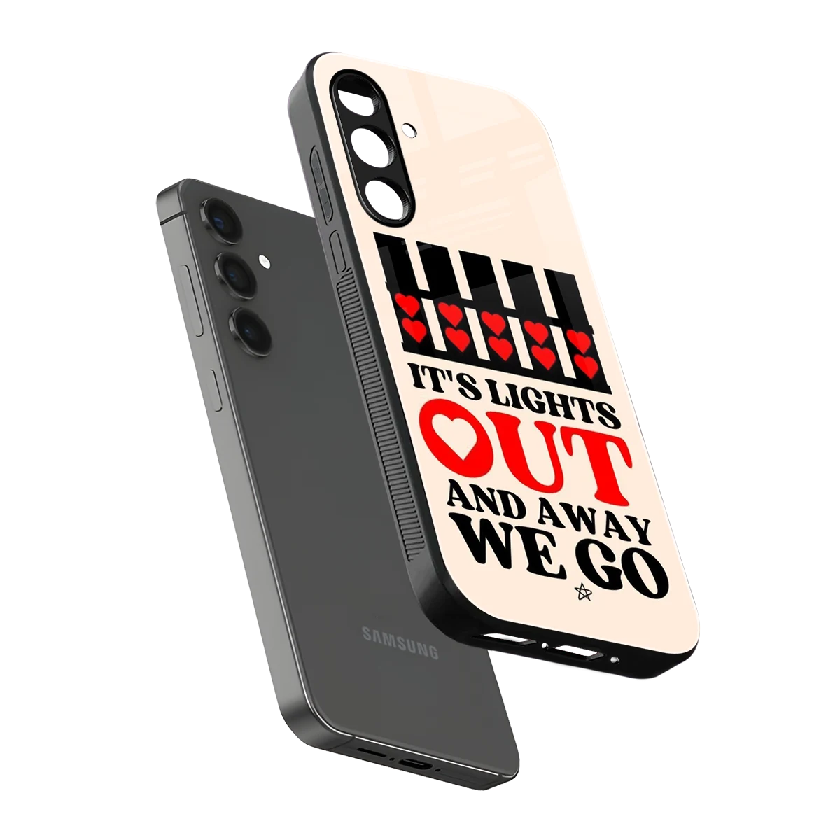 Racer Spirit sleek samsung galaxy m34 5g cover with tempered glass back and TPU edges