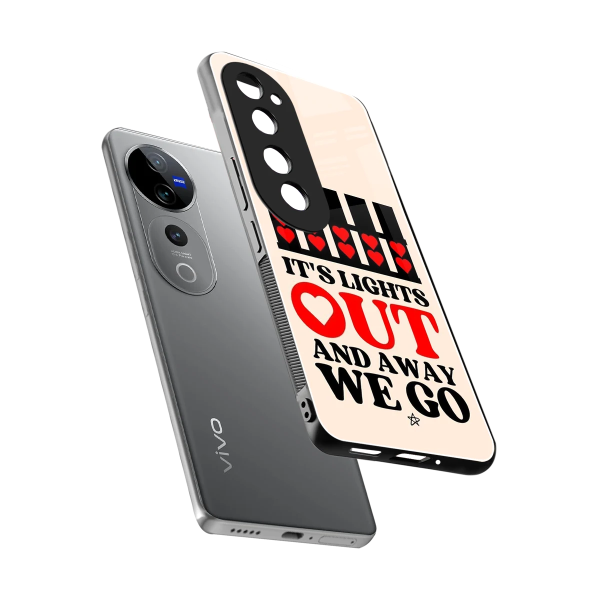 Racer Spirit sleek vivo v40 pro cover with tempered glass back and TPU edges