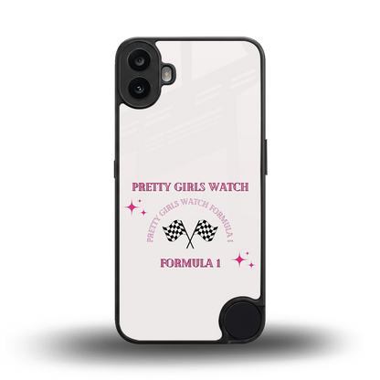 Racing Babe back phone cover | glass case for cmf nothing phone 1