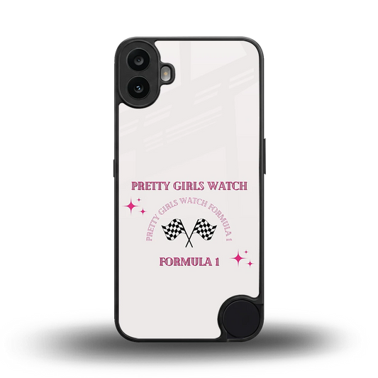 Racing Babe back phone cover | glass case for cmf nothing phone 1