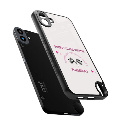 Racing Babe sleek cmf nothing phone 1 cover with tempered glass back and TPU edges