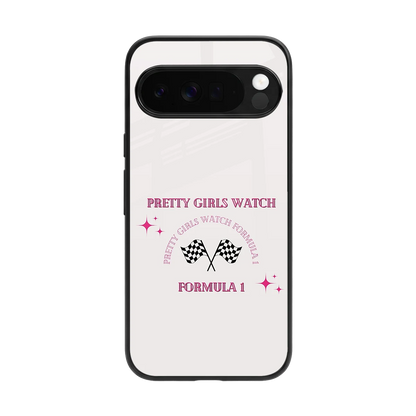 Racing Babe back phone cover | glass case for google pixel 10 pro xl