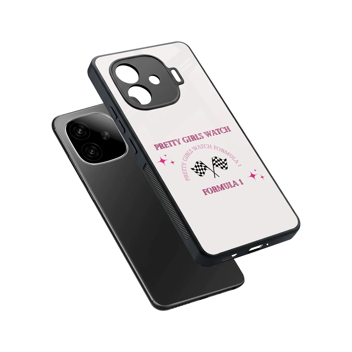 Racing Babe sleek iqoo neo 10r 5g cover with tempered glass back and TPU edges