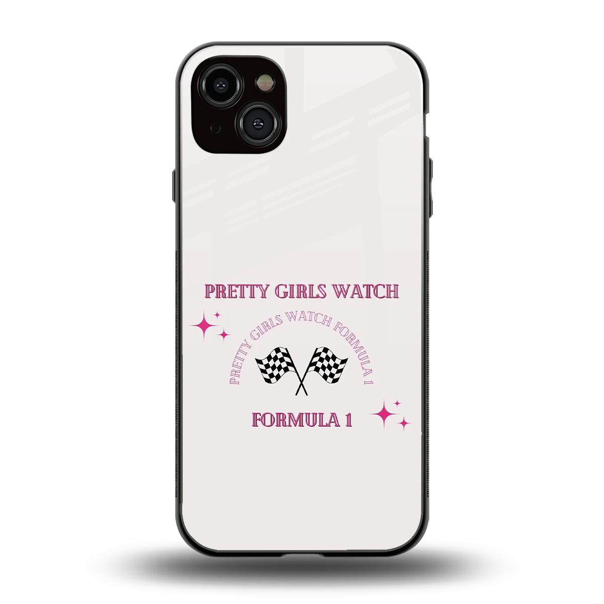 Racing Babe back phone cover | glass case for iphone 14 plus