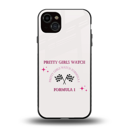 Racing Babe back phone cover | glass case for iphone 14 plus