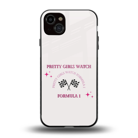 Racing Babe back phone cover | glass case for iphone 14 plus