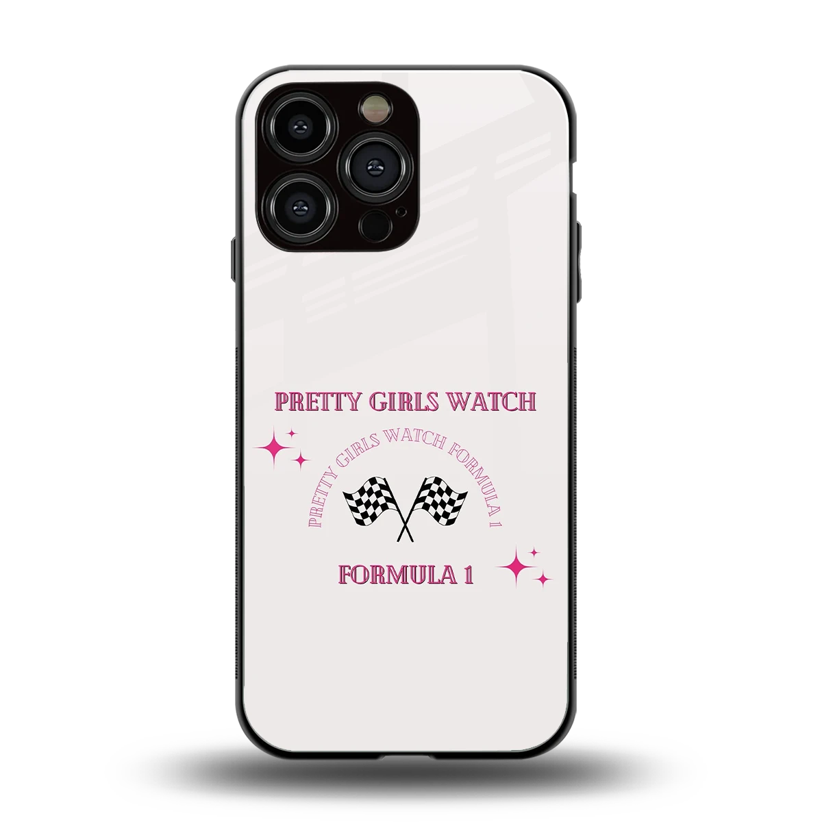 Racing Babe back phone cover | glass case for iphone 15 pro max