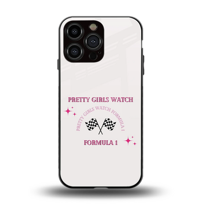 Racing Babe back phone cover | glass case for iphone 15 pro max