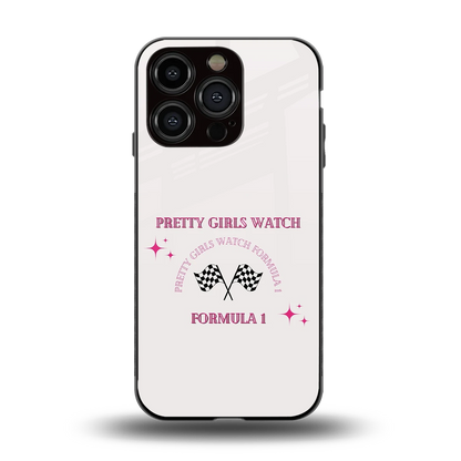 Racing Babe back phone cover | glass case for iphone 15 pro
