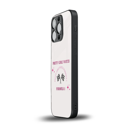 Racing Babe iphone 15 pro mobile cover | shockproof glass phone case