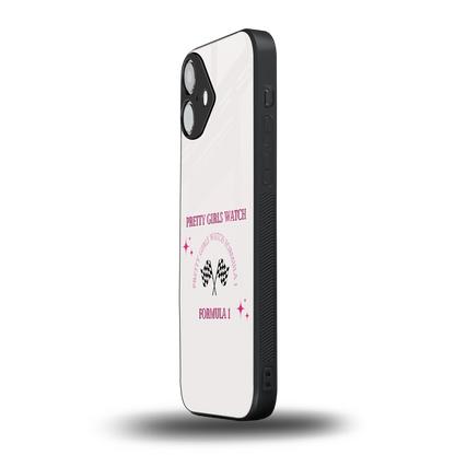 Racing Babe iphone 16 plus mobile cover | shockproof glass phone case