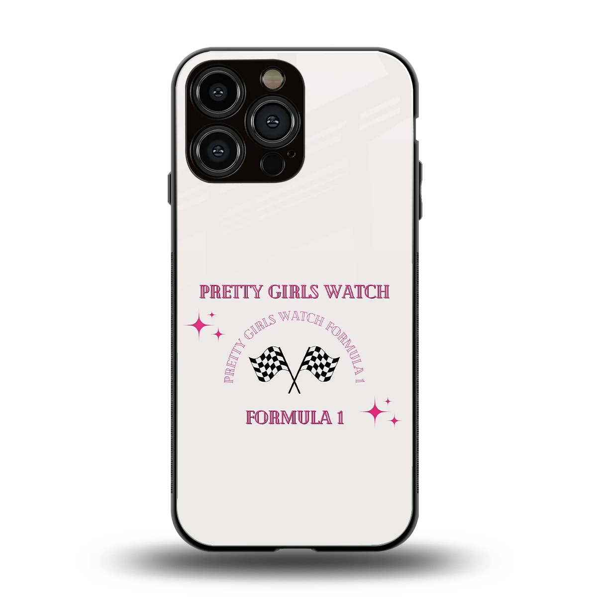 Racing Babe back phone cover | glass case for iphone 16 pro max
