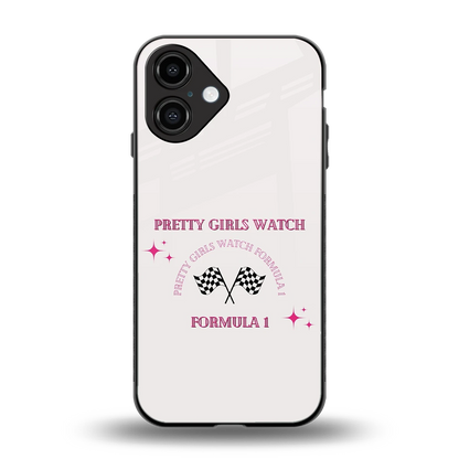 Racing Babe back phone cover | glass case for iphone 16