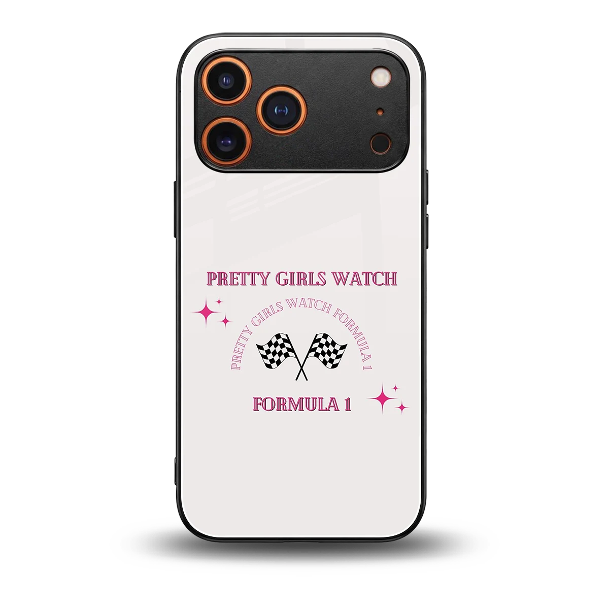Racing Babe back phone cover | glass case for iphone 17 pro